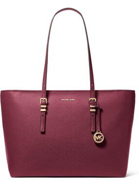 Women’s Gold-tone Hardware/Mulberry  Imported Large Quinn Top-Zip Tote Handbag